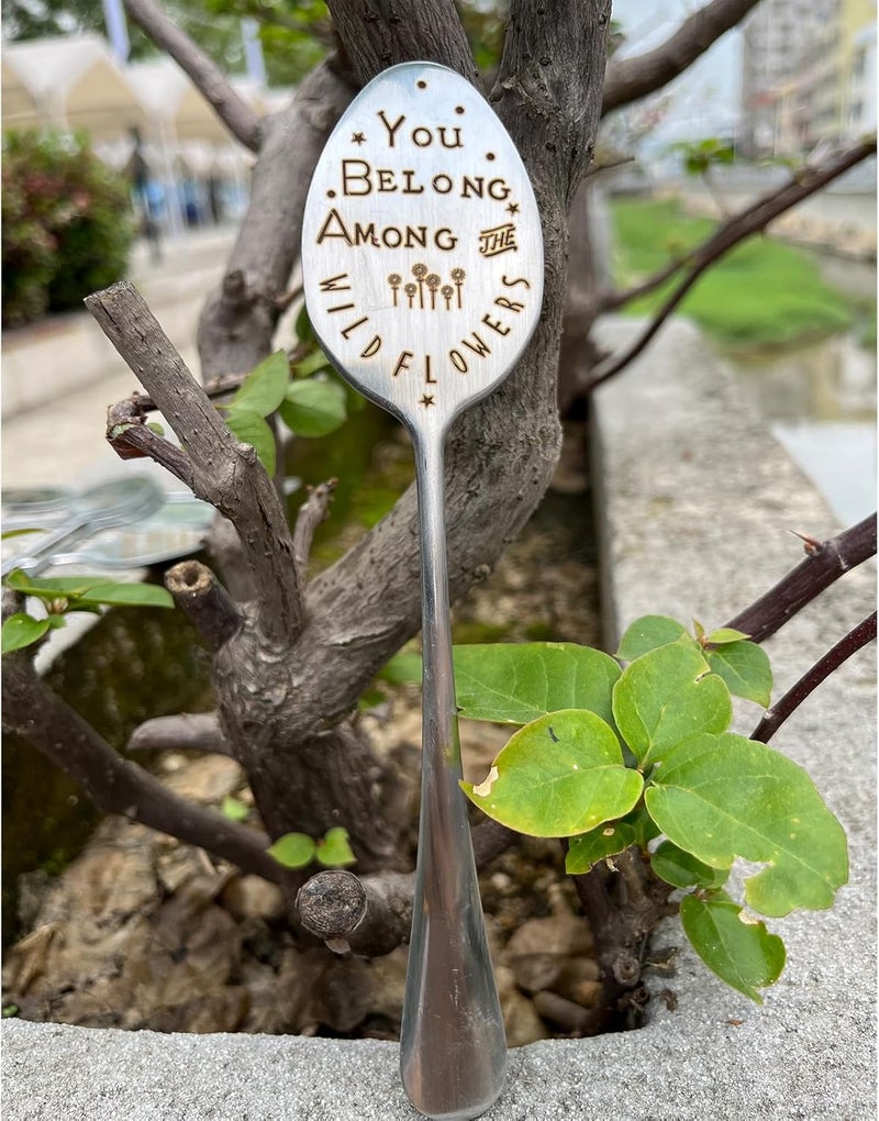 PLWalker Garden Plant Marker Friendship Gift for Women Gardeners, Plant Stake Label Sign Tag Gardening Gifts for Woman Plant Lovers, Metal Garden Decoration (Among Flowers) - Image 3